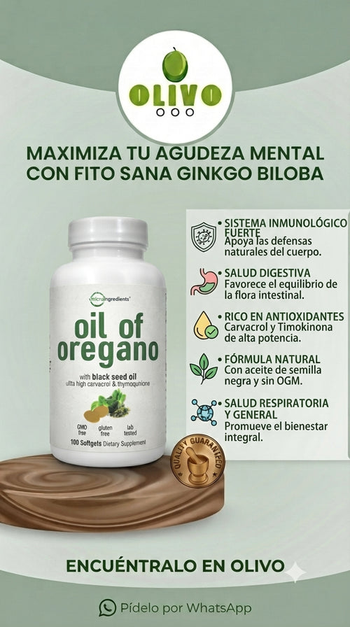 Aceite de Orégano 100 Capsulas Importado