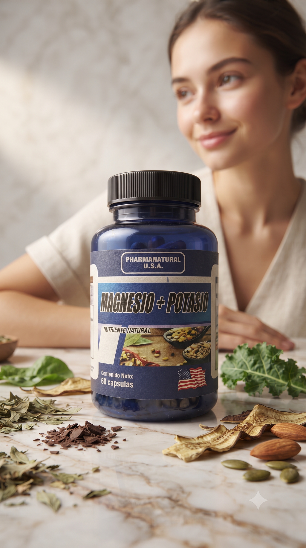 Magnesio + Potasio 60 Capsulas PharmaNatural