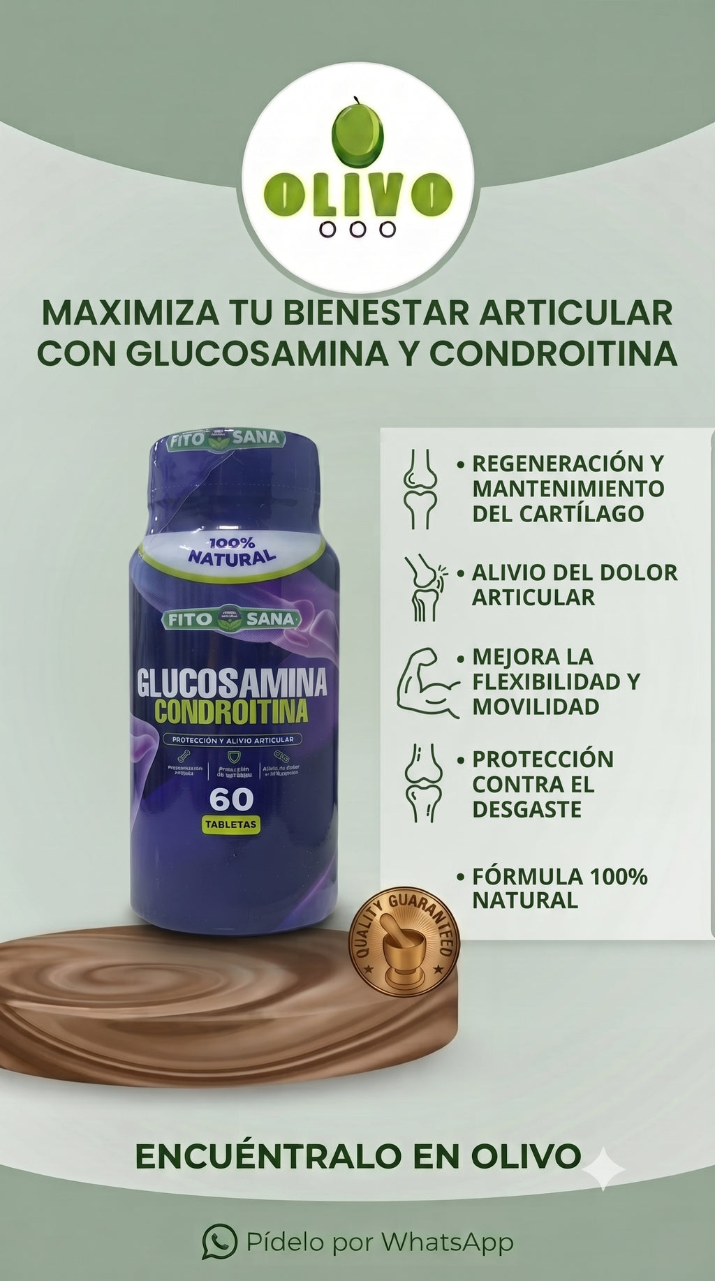 Glucosamina + Chodrointin 60 Tabletas Fito Sana