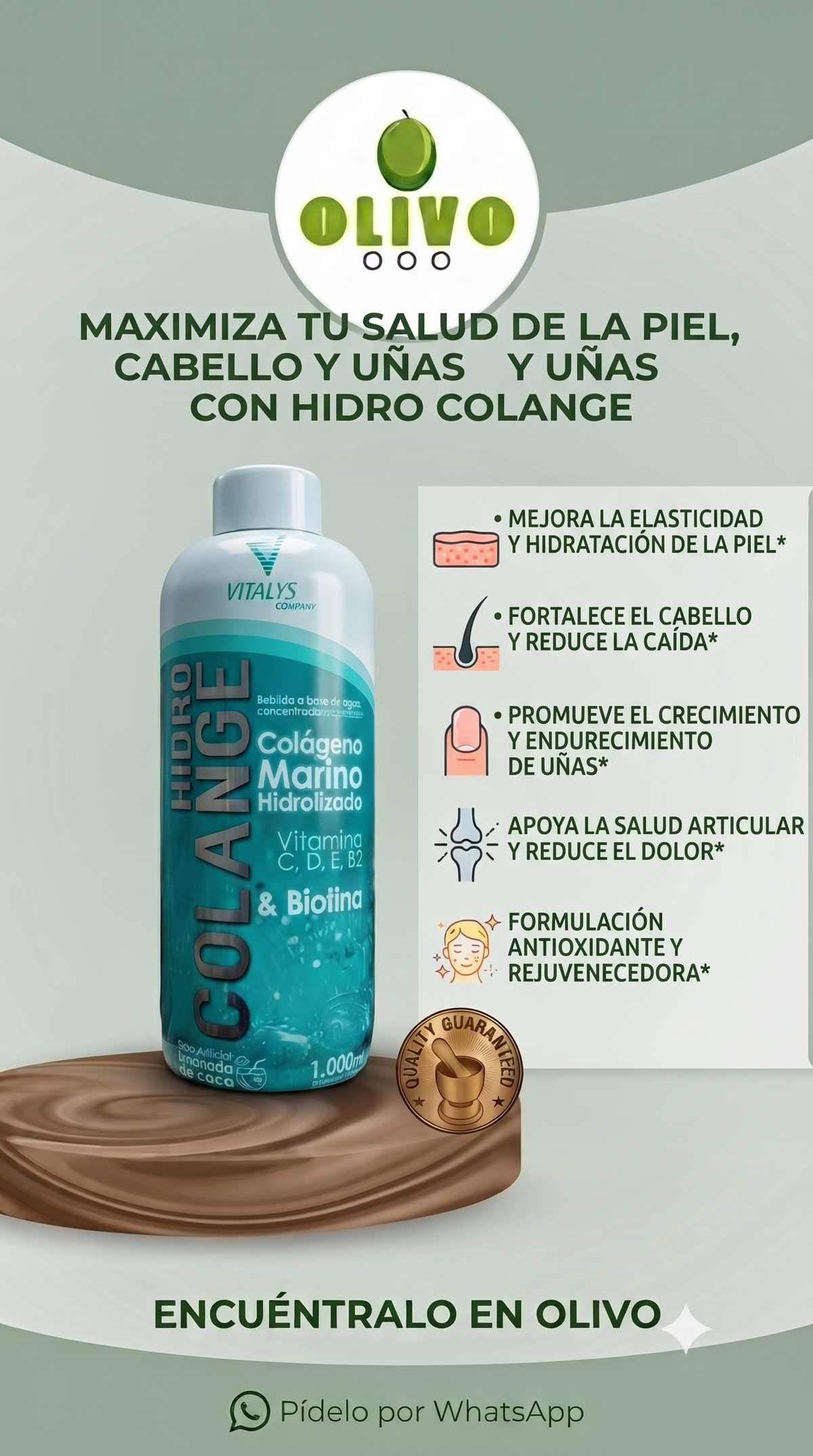Colágeno Marino Hidrolizado Líquido 1L Importado