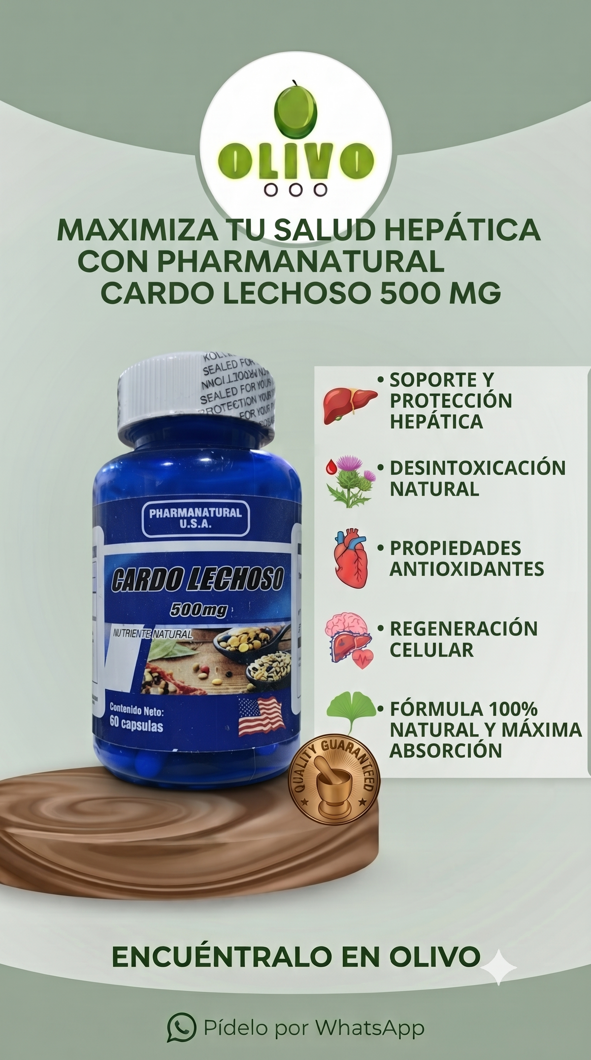 Cardo Lechoso 60 Cápsulas PharmaNatural