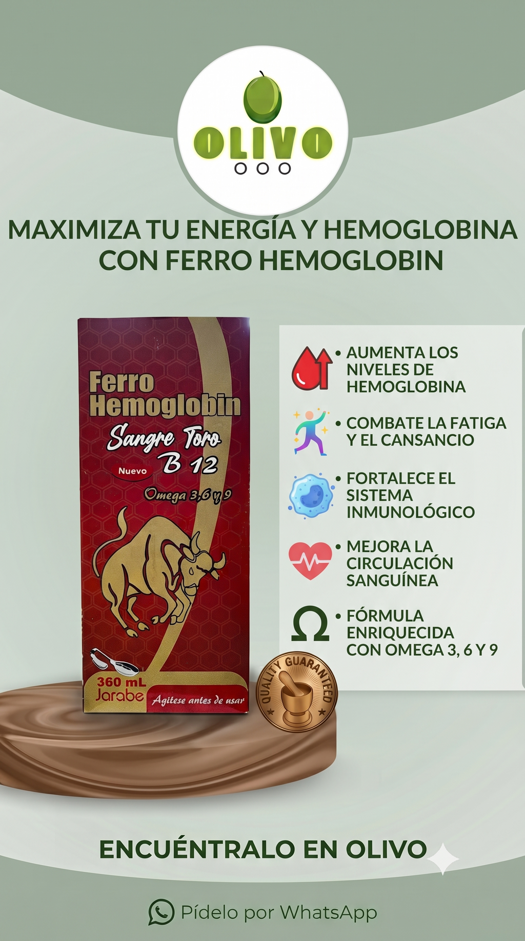 Ferro Hemoglobin Sangre Toro 340ML