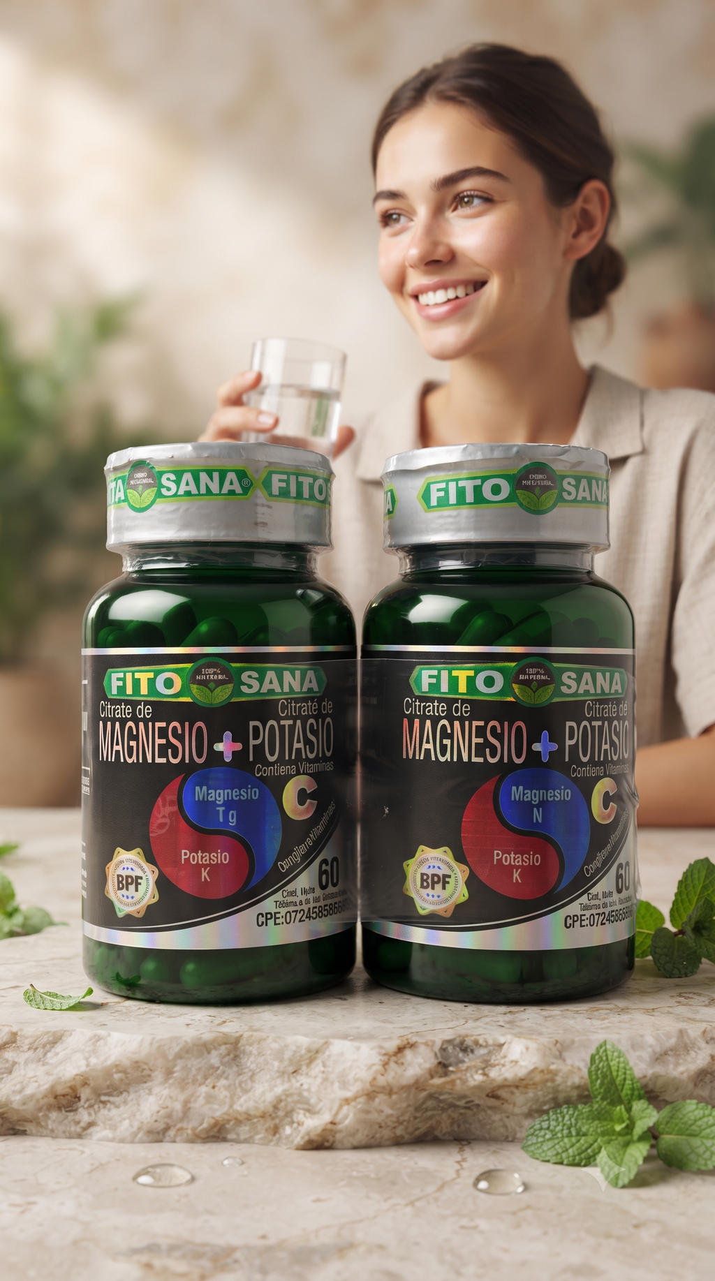 Citrato Magnesio + Potasio 120 Tabletas Fito Sana