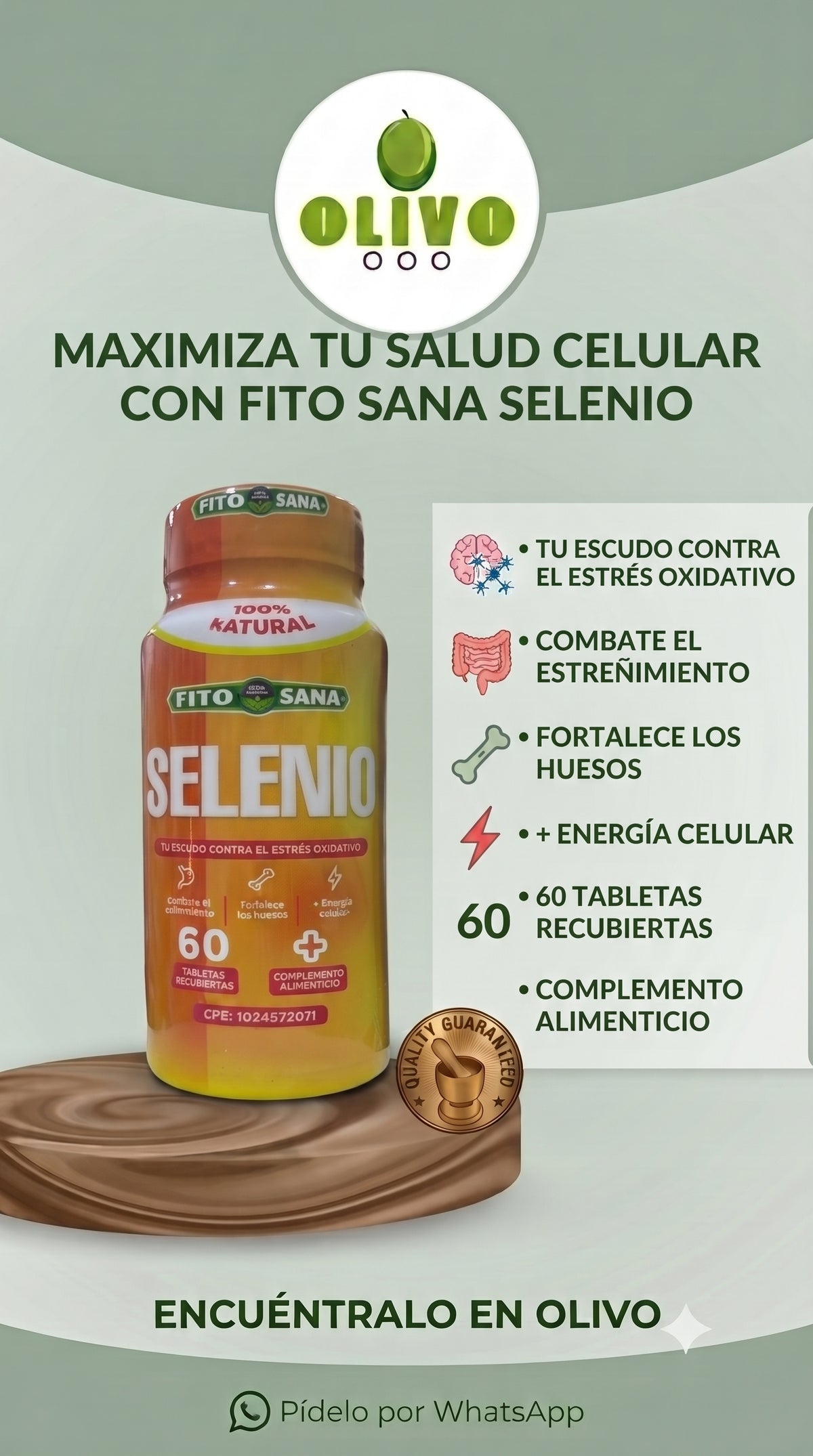Vitamina B3 ( Niacina ) 60 Tabletas Fito Sana