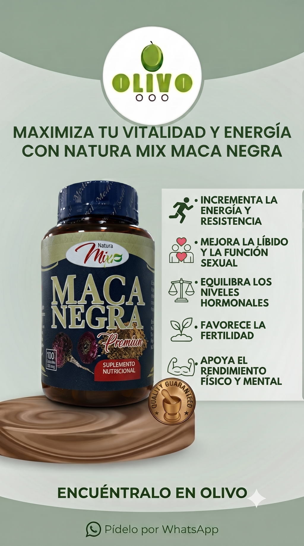 Maca Negra 100 Capsulas Natural Medix