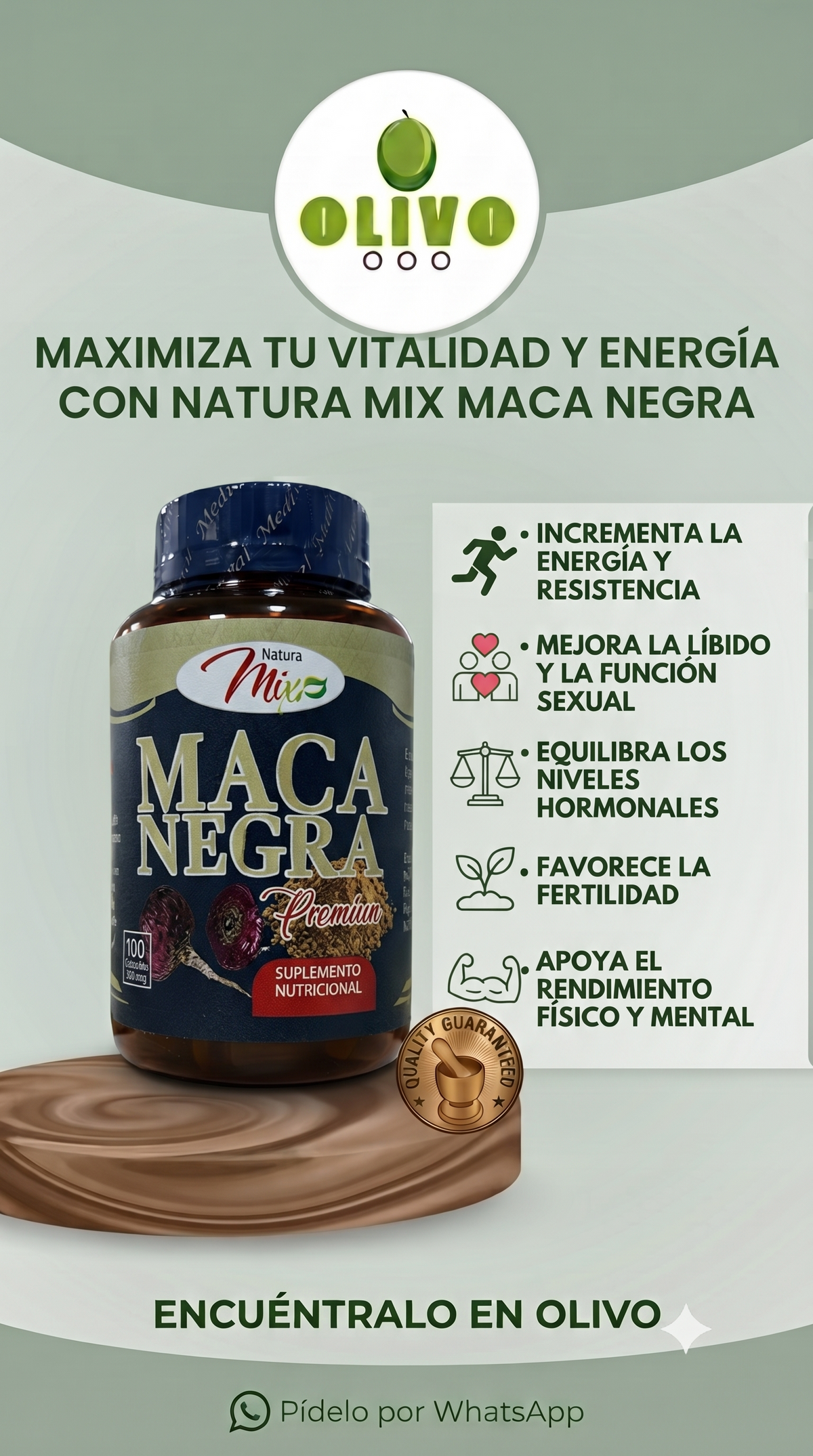 Maca Negra 100 Capsulas Natural Medix