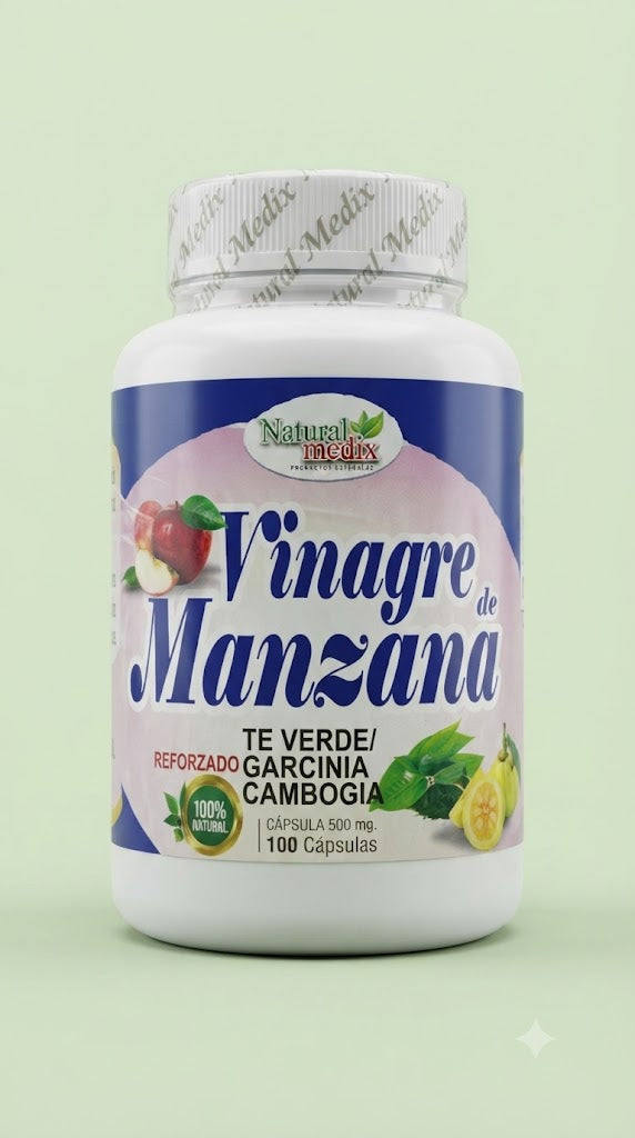 Vinagre De Manzana 100 Capsulas Natural Medix