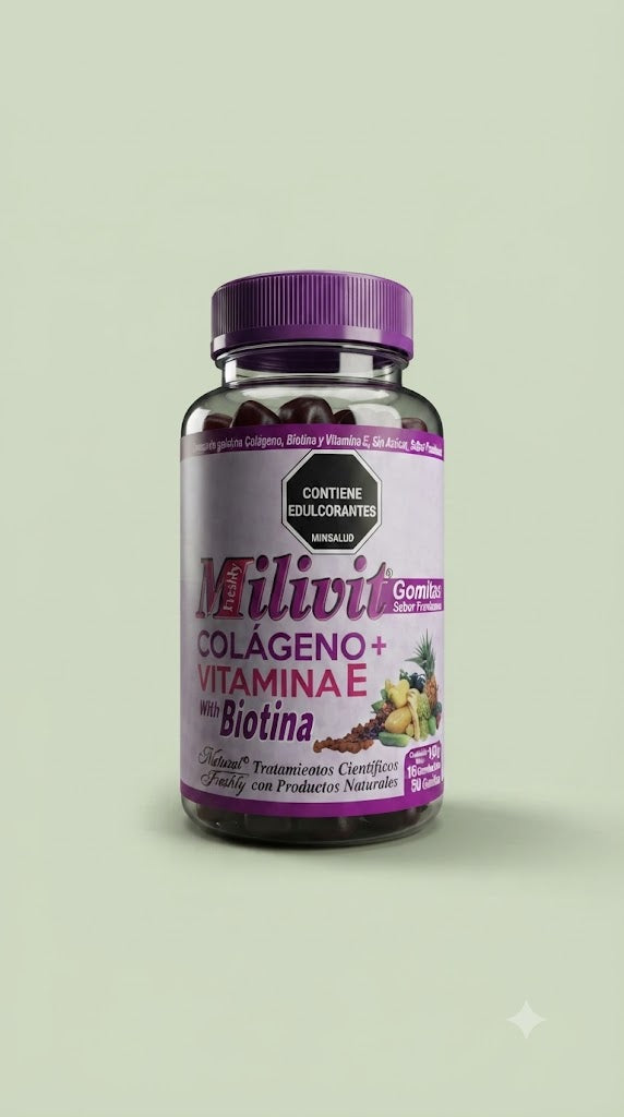 Colageno + Vitamina E + Biotina 60 Gomitas Milivit